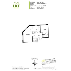 Hyr ett 2-rums lägenhet på 58 m² i Gärdet, Lund centrum