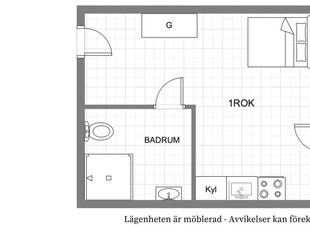 1 rums lägenhet i Lund