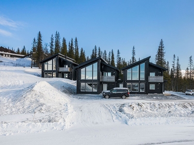 Fjällhus med ski in/ski out och härlig utsikt mot Skutan. Andelshus med 5 veckor/år