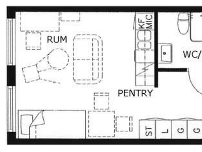 1 rums lägenhet i Västerås