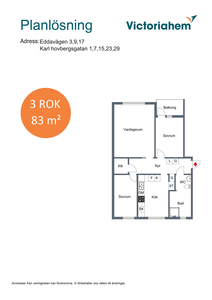 3 rums lägenhet i Eskilstuna