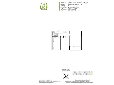 Hyr ett 2-rums lägenhet på 57 m² i Snödrivan/Snöfoget