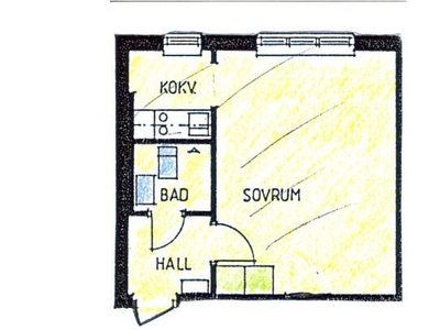 Hyr ett 1-rums lägenhet på 28 m² i Värnamo