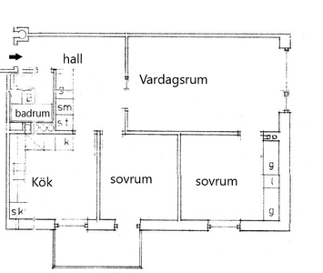 3 rums lägenhet i Malmö