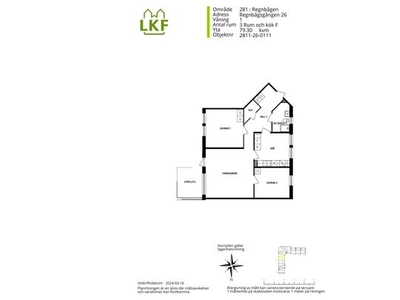 Hyr ett 3-rums lägenhet på 79 m² i Regnbågen, Lund Söder