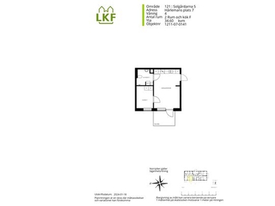 Hyr ett 2-rums lägenhet på 35 m² i Solgårdarna 5, 65+