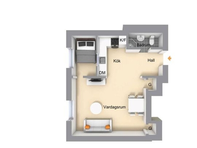 Hyr ett 2-rums lägenhet på 38 m² i Stockholm