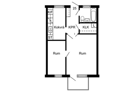 Hyr ett 2-rums lägenhet på 46 m² i Lövånger