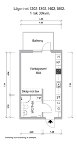 1 rums lägenhet i Jönköping