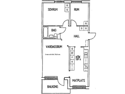 Hyr ett 3-rums lägenhet på 70 m² i Umeå