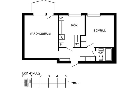 Hyr ett 2-rums lägenhet på 56 m² i Nybro