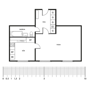 Hyr ett 1-rums lägenhet på 41 m² i Katrineholm