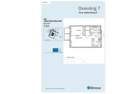 Hyr ett 2-rums lägenhet på 55 m² i Oxie - Centrum