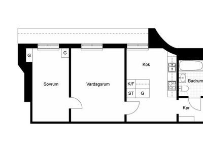 Hyr ett 2-rums lägenhet på 49 m² i Stockholm