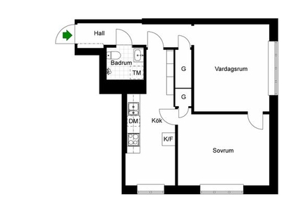 Hyr ett 2-rums lägenhet på 52 m² i Stockholm