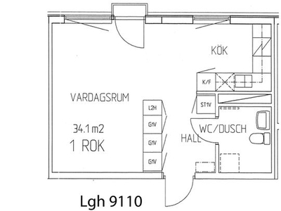 Hyr ett 1-rums lägenhet på 34 m² i Uppsala