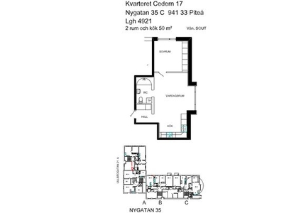 Hyr ett 2-rums lägenhet på 50 m² i Piteå