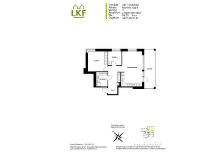 Hyr ett 3-rums lägenhet på 69 m² i Snäckan