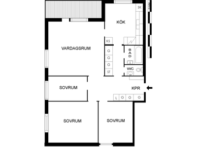 4 rums lägenhet i Sandviken