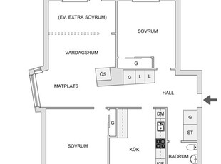 Karlsrogatan 89B Eriksberg 3 rok, 76.5 kvm, UPPSALA