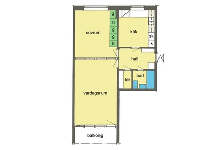 Hyr ett 2-rums lägenhet på 56 m² i Värnamo