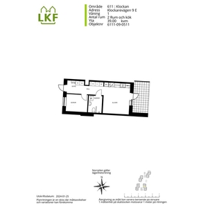 Hyr ett 2-rums lägenhet på 39 m² i Klockan, Dalby