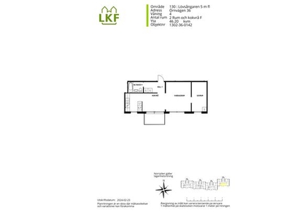 Hyr ett 2-rums lägenhet på 46 m² i Lövsångaren 5 m fl