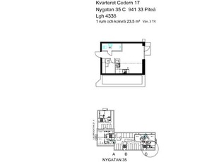 Hyr ett 1-rums lägenhet på 24 m² i Piteå