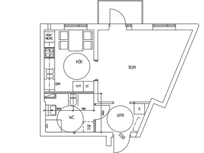 Hyr ett 1-rums lägenhet på 40 m² i Flen