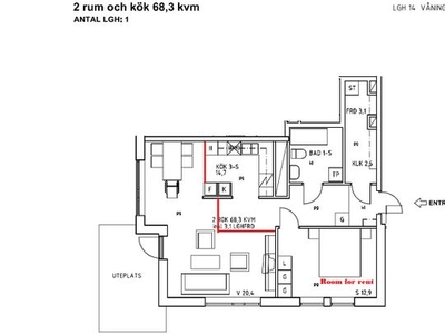 Hyr ett rum på 13 m² i Stockholms