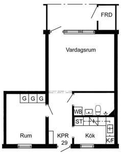 2 rums lägenhet i Burträsk