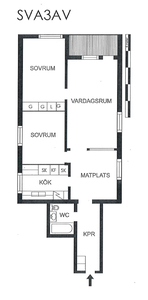 3 rums lägenhet i Sandviken