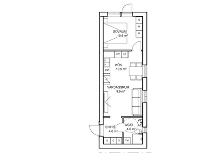 Hyr ett 2-rums lägenhet på 42 m² i Täby