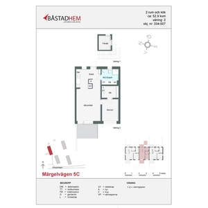 Hyr ett 2-rums lägenhet på 53 m² i Solbacka/Märgelvägen