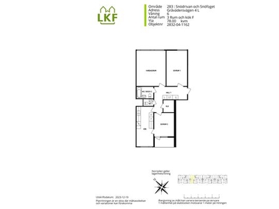 Hyr ett 3-rums lägenhet på 78 m² i Snödrivan/Snöfoget