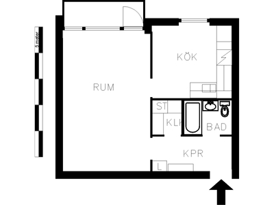 1 rums lägenhet i Sandviken