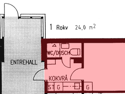 1 rums lägenhet i Vilhelmina