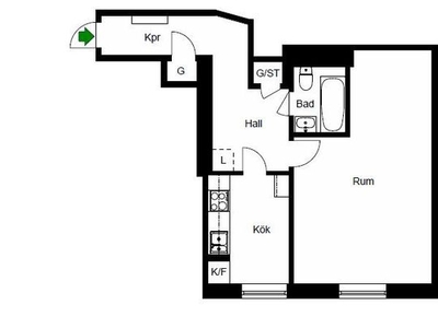 Hyr ett 1-rums lägenhet på 46 m² i Stockholm