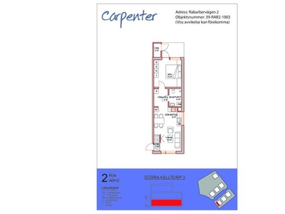 Hyr ett 2-rums lägenhet på 46 m² i Västerås