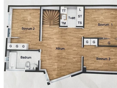 Hyr ett 4-rums lägenhet på 140 m² i Dalby