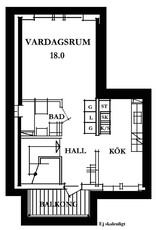 1 rums lägenhet i Torsby