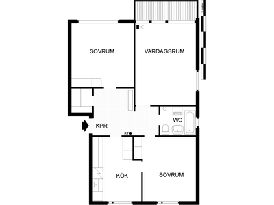 3 rums lägenhet i Sandviken