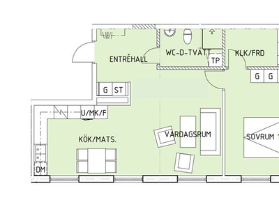 Hyr ett 2-rums lägenhet på 65 m² i Gävle