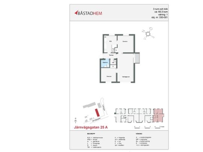 Hyr ett 3-rums lägenhet på 66 m² i Järnvägsgatan