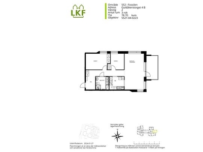 Hyr ett 3-rums lägenhet på 79 m² i Fossilen