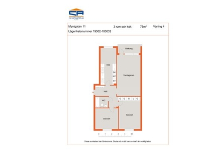 Hyr ett 3-rums lägenhet på 75 m² i Jönköping