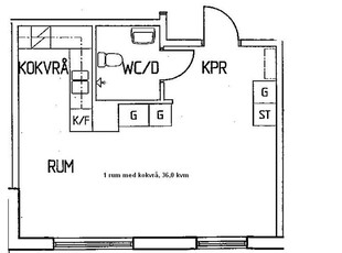 1 rums lägenhet i Umeå